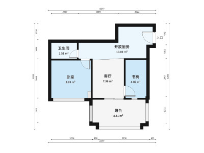 广兴源圣拿威小区2室2厅户型图1