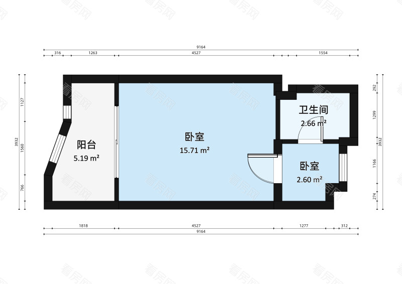 正和中州小区1室0厅户型图2