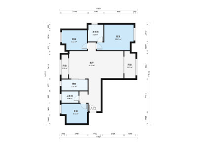 中海锦城小区3室1厅户型图3