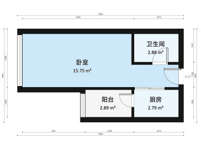 金丽豪苑小区1室0厅户型图3