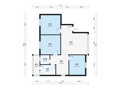 金发苑(斗门)小区3室2厅户型图1