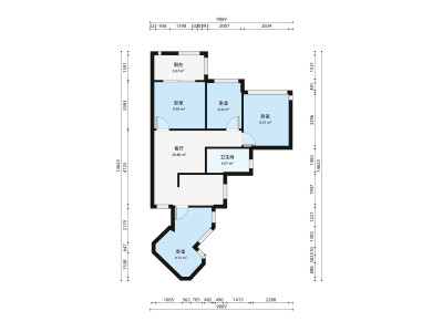 海印长城一期小区2室1厅户型图4
