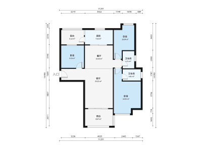 宁海尚峰小区3室2厅户型图2