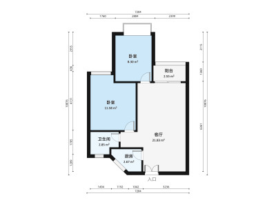 金石雅苑小区2室1厅户型图4