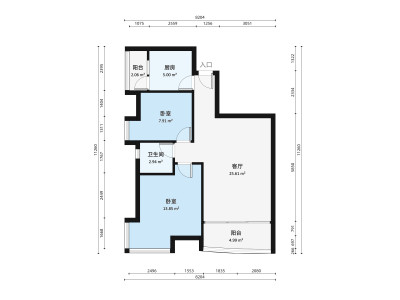 桐景花园小区2室1厅户型图4