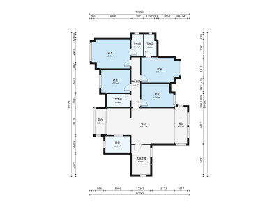 时代御京城小区4室2厅户型图3