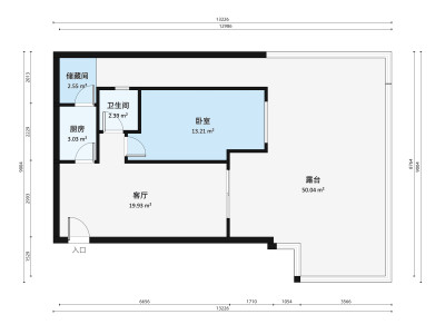 花样年花乡小区1室1厅户型图1