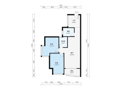 绿海名居小区2室1厅户型图4