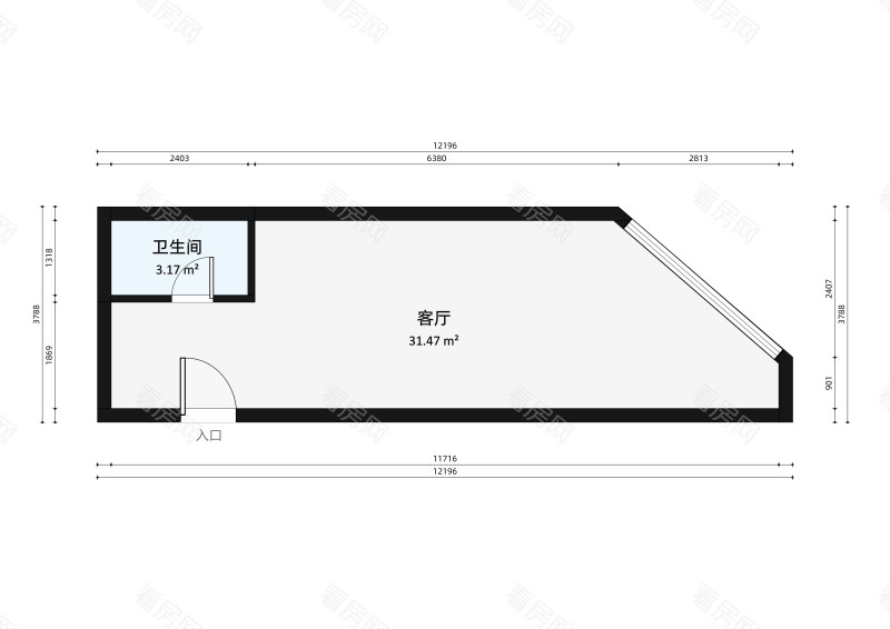 东尚新地小区1室1厅户型图
