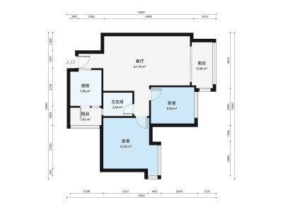 雍景豪园荟景台小区2室2厅户型图1
