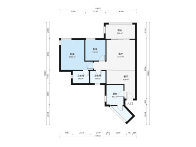 翠盈明珠小区2室2厅户型图1