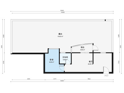 翠湖雅苑小区1室2厅户型图2