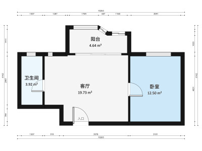 阳光人家小区1室1厅户型图1