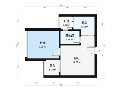 金色年华家园小区1室1厅户型图1