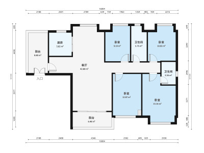 保利茉莉公馆小区4室2厅户型图2
