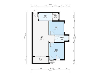 半岛城邦三期小区2室1厅户型图4