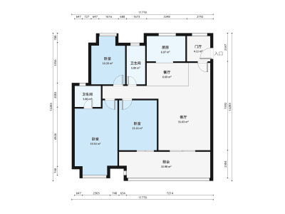 幸福里二期小区3室2厅户型图1