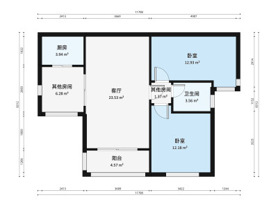 澳景湾小区2室2厅户型图1
