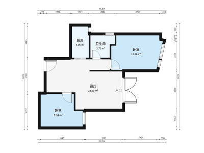 公园道小区2室1厅户型图4