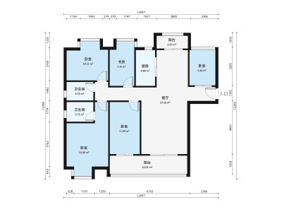 巨亿城小区4室2厅2卫户型图2