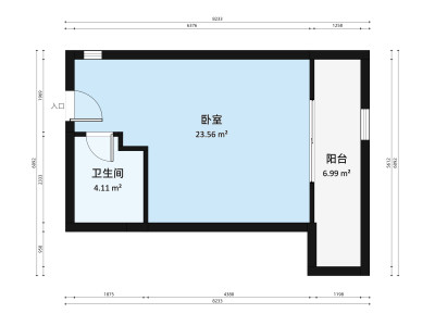 桂丹颐景园BC区小区1室0厅户型图2