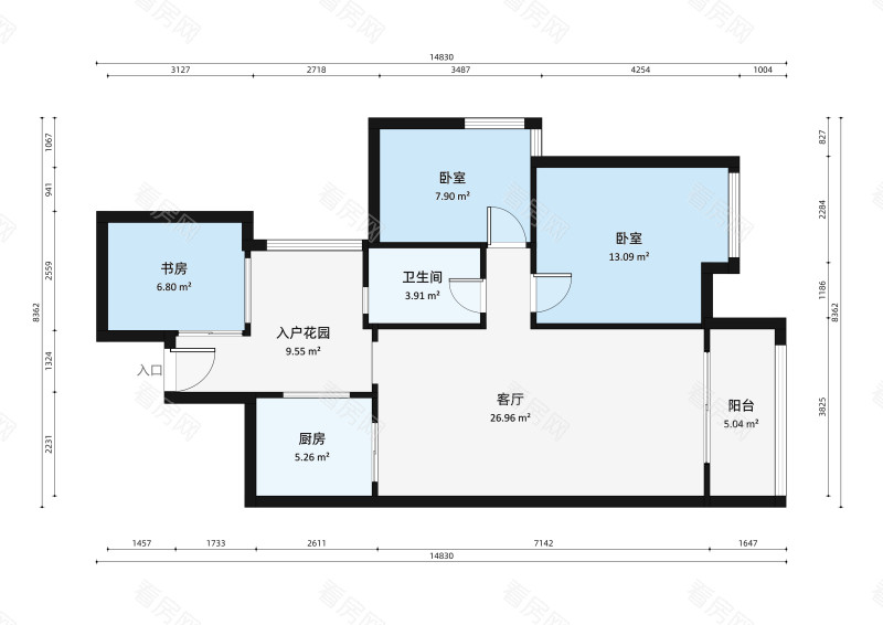 南湾国际小区3室2厅户型图6