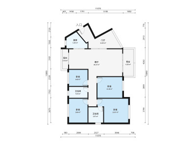 右岸春天小区4室1厅户型图2