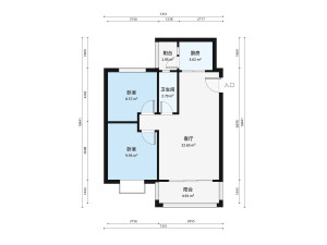 帝景豪庭东区2室1厅户型图1