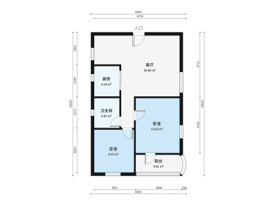 龙珠花园(龙岗)小区2室1厅户型图4