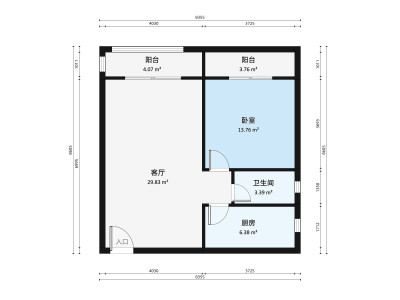 正邦岭秀城小区1室1厅户型图2