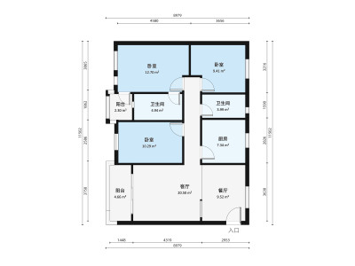 天发花园一期小区3室2厅户型图2
