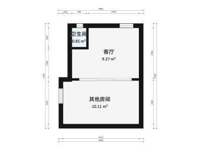 清溪花园小区1室1厅户型图1