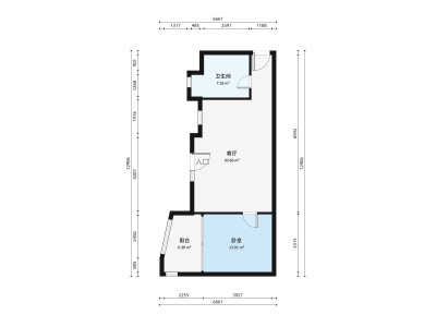 雅居乐悦景园小区1室1厅户型图1