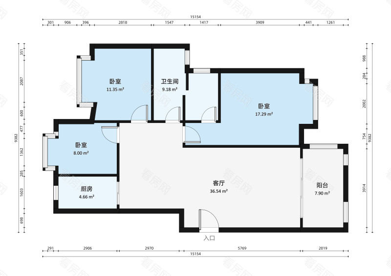 金碧丽江小区3室2厅户型图10