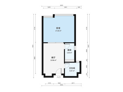 中信红树湾小区1室1厅户型图1