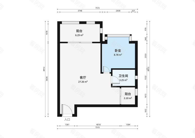 加和领御名苑小区1室2厅户型图
