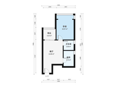 新银座大厦小区1室1厅户型图1