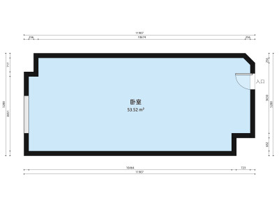 益华领峯小区1室1厅户型图1