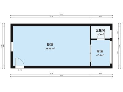 澳盈商务中心小区1室0厅户型图3