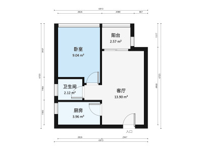 西城雅筑小区1室1厅户型图1