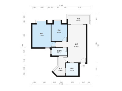 锦绣荣城小区2室2厅户型图1