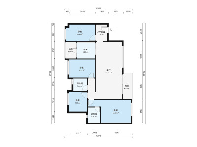 首誉小区4室2厅户型图2