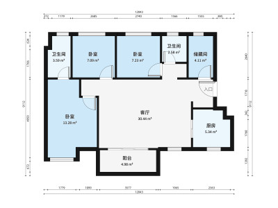 中邦御珑湾小区3室2厅户型图3