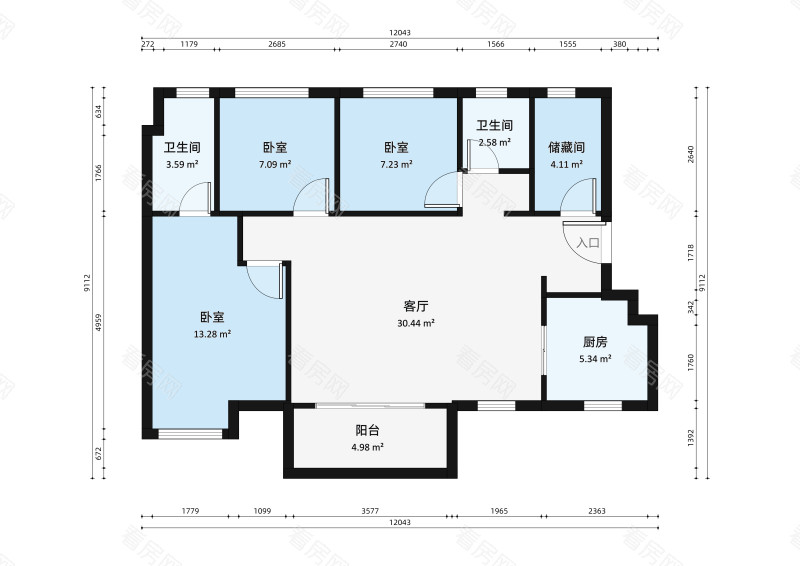 中邦御珑湾小区3室2厅户型图