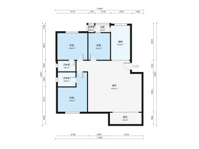 亨达花园二期小区3室1厅户型图1