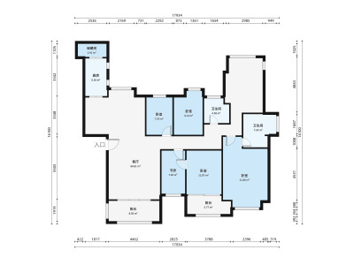 十二橡树庄园二期小区4室2厅户型图2