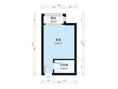 华达园公寓小区1室0厅户型图2