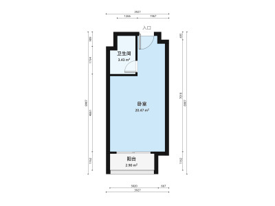 万科城南区小区1室0厅户型图2