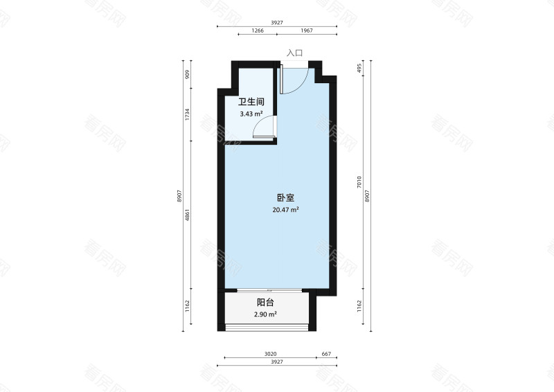 万科城南区小区1室0厅户型图