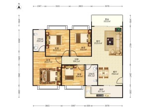 云山雅墅 4室2厅 120㎡ 精装_云山雅墅二手房户型图片3